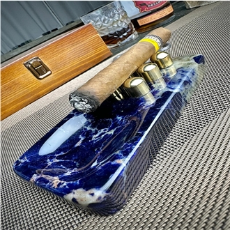 Hrst Stone Blue Sodalite Cigar Ashtray