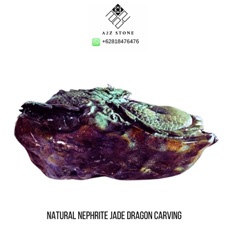 Natural Nephrite Jade Dragon Carving Stone Crafts