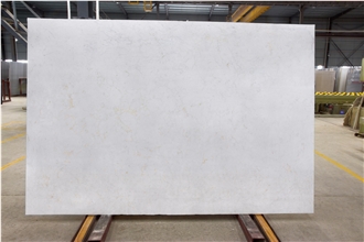 White Gold Engineered Marble Slabs Full Body Solid Surface