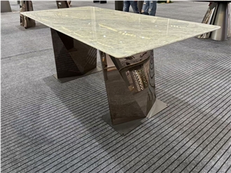 Cristalita Ocean Blue Marble Cafe Dining Table Tops