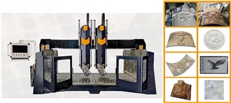 4 Axis Arc Slab & Column Stone Carving, Engraving Machine