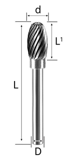 6Mm-Type E Carbide Burrs