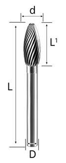 6Mm-Type H Carbide Burrs