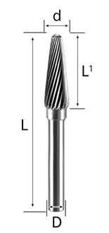 6Mm-Type L Carbide Burrs