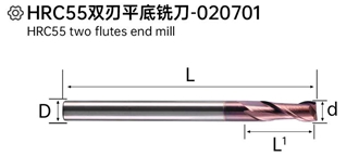 HRC55 Two Flutes End Mill