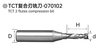 TCT 2 Flutes Compression Bit