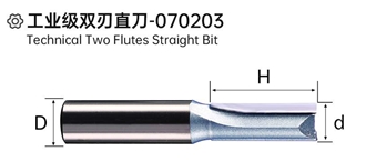 Technical Two Flutes Straight Bit