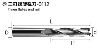 Three Flutes End Mill