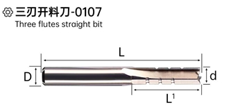 Three Flutes Straight Bit