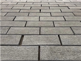 China Gneiss Nero Santiago Flamed Paving Tiles