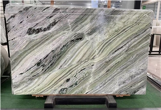 Natural Green Vein Marble Cloud Jade Slabs Kitchen Tiles