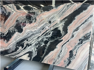 New Marble Panda Pink Slabs Tiles