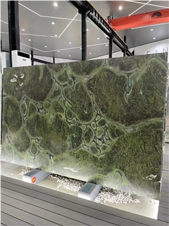 Green Peas Quartzite Slabs For Blackwall And Table