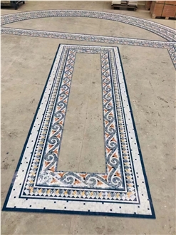 Customized Marble Waterjet Mosaic Tiles For Floor Lines