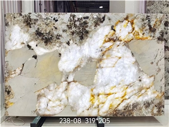 Luxury Brazil Pandora Quartzite Slabs For Bookmatched Decor