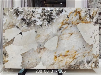 Luxury Brazil Pandora Quartzite Slabs For Bookmatched Decor