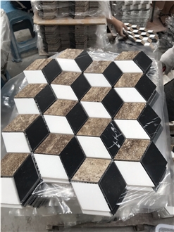Natural Modern Marble Hexagon Mosaic Tiles