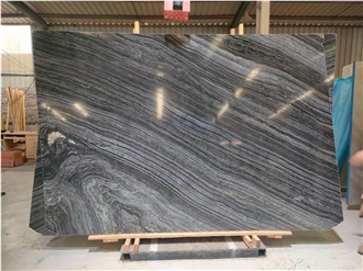 China Black Forest Natural Wooden Marble Slabs