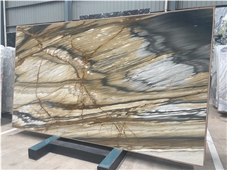 Calacatta Oyster Marble Booktmached Slabs For Kitchen Tiles