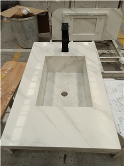 6028 Calacatta Armani Quartz Artificial Stone Countertop