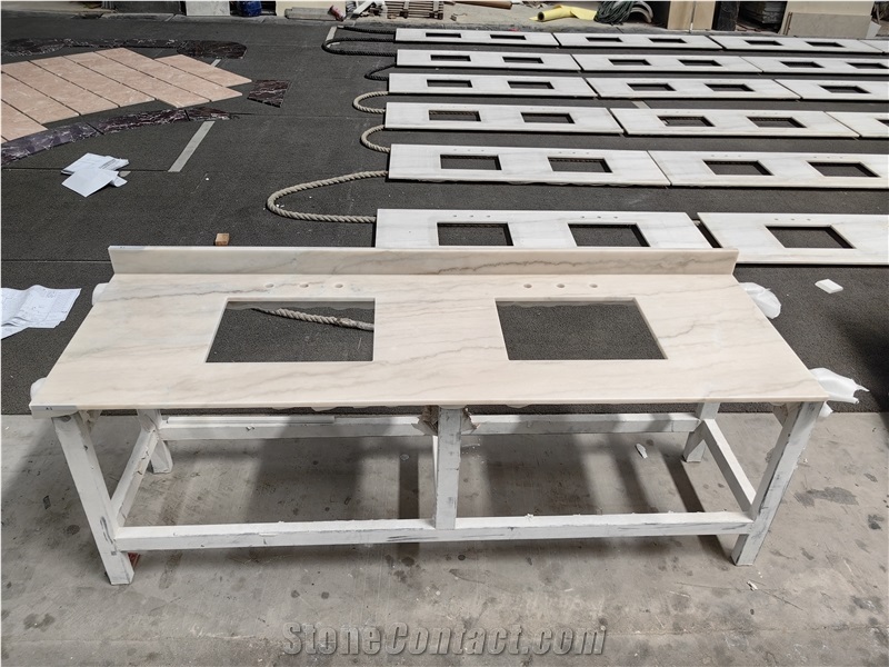 GOLDTOP Guangxi White Marble Bathroom Countertops