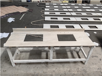 GOLDTOP Guangxi White Marble Bathroom Countertops