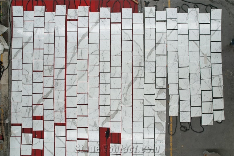 Hotel Project Calacatta White Marble Tiles For Floor Wall