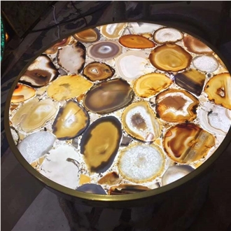 Agate Stone Round Cafe Table
