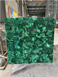 Green Malachite Gemstone Furniture, Stone Table
