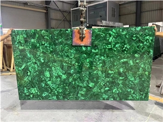 Green Malachite Gemstone Furniture, Stone Table