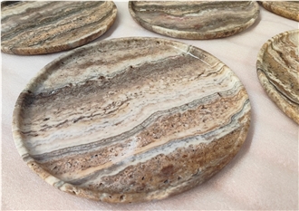 Wabi  Silver Travertine Dishes Home Decor Products