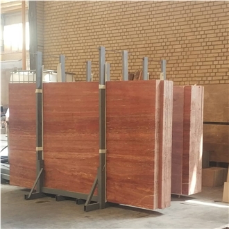 Azarshahr Red Travertine Vein-Cut Slabs