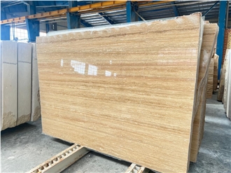 Beige Travertine Vein-Cut Slabs