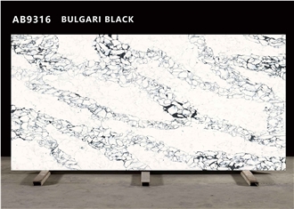 AB9316 BULGARI BLACK Quartz Slabs