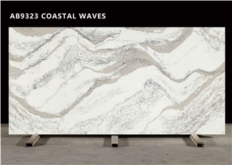 AB9323 COASTAL WAVES Quartz Slabs