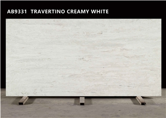 AB9331 TRAVERTINO CREAMY WHITE Quartz Slabs