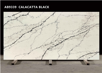 AB9339 CALACATTA BLACK Quartz Slabs