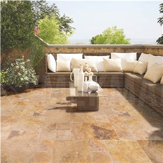 Gold Travertine Pattern Set Travertine