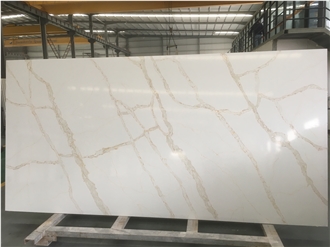 Factory Price Vein Manila Gold Quartz Artificial Stone Slabs