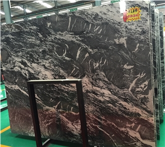 Elegant Century Black Ice Flower Marble Slabs