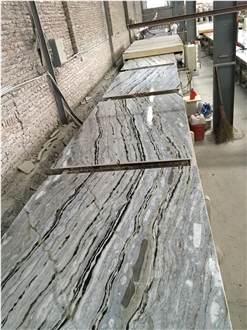Elegant Changbai Blue Jade Marble Tiles, Slabs