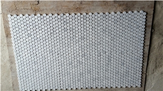 Exquisite Bianco Carrara Marble Mosaic Pattern
