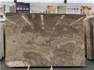 Luxury Coffee Wood Marble Slabs