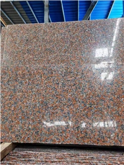 Maple Red Rectangular Granite Slabs For  Flooring Design