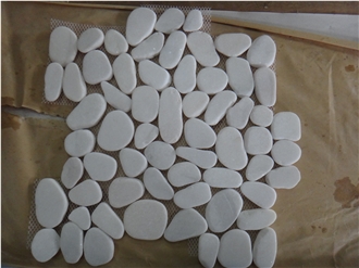 Promotional Price Tumbled White Marble Pebble Stone
