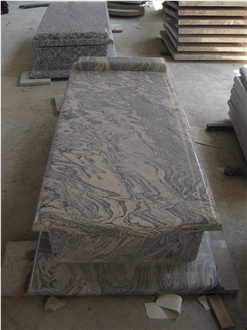 Solemn Respectful China Juparana Granite Gravestone