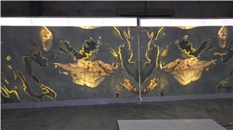 Green  Backlit With 70 % Transparency  Onyx Slabs & Tile