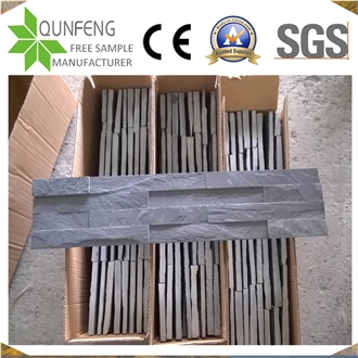 China 15*60CM Black Split Slate Stone Veneer