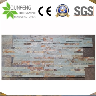 China 15*60CM Green&Rusty Slate Wall Panel Stone Veneer