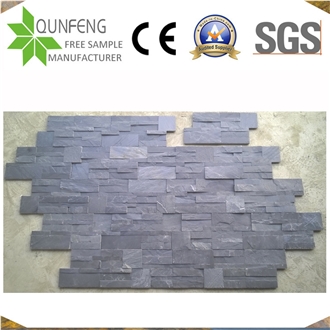 China 18*35CM Natural Black Slate Stone Wall Cladding Veneer